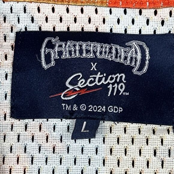 Grateful Dead x Section 119 Shirt Mens Large Mesh Camp Collar Music Rock Band - Picture 3 of 6